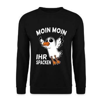 Moin moin - Unisex Pullover - Schwarz - Vorne - Alina (178cm) & Michal (187cm)