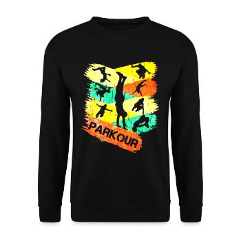 Idée de cadeau pour le Parkour Freerunning - Sweat-shirt Unisexe - noir - Devant - Alina (178cm) & Michal (187cm)