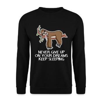 Ne laisse pas tes rêves dormir - Sweat-shirt Unisexe - noir - Devant - Alina (178cm) & Michal (187cm)