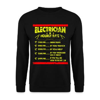 Electrician electronics technician gift idea - Unisex Sweatshirt - black - Front - Alina (178cm) & Michal (187cm)