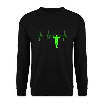 Pull-up heartbeat - Unisex Sweatshirt - black - Front - Alina (178cm) & Michal (187cm)
