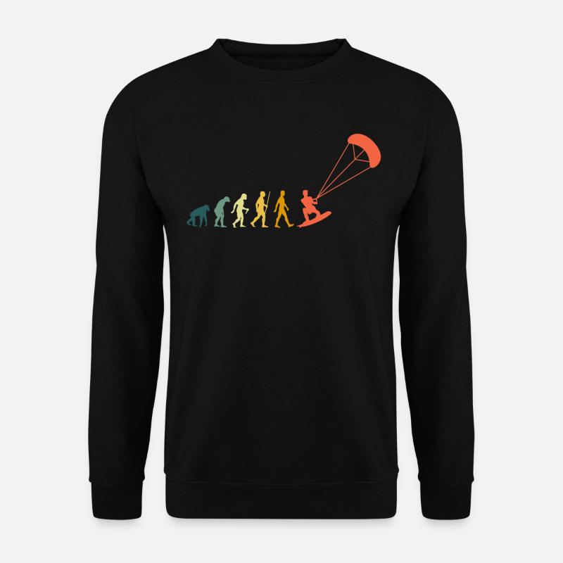 Kitesurfer Evolution Kitesurf Kiteboarding Rétro - Sweat-shirt Unisexe - noir