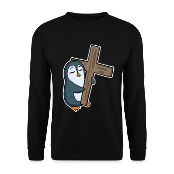 Pingouin et religion croisée - Sweat-shirt Unisexe - noir - Devant - Alina (178cm) & Michal (187cm)