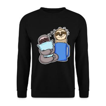 Paresseux - Sweat-shirt Unisexe - noir - Devant - Alina (178cm) & Michal (187cm)