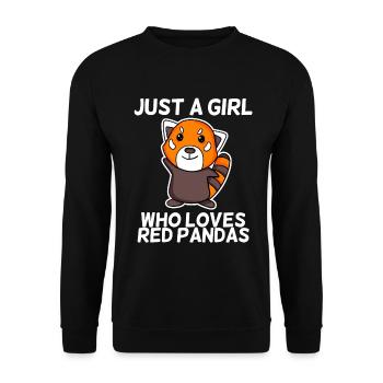 Nur ein Mädchen, das rote Pandas liebt - Unisex Pullover - Schwarz - Vorne - Alina (178cm) & Michal (187cm)