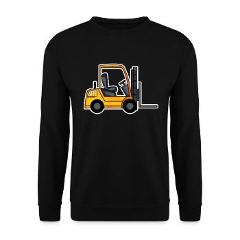 Gabelstapler Stapler - Unisex Pullover - Schwarz - Vorne - Alina (178cm) & Michal (187cm)