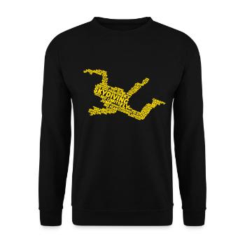 Skydiving Wortwolke - Unisex Pullover - Schwarz - Vorne - Alina (178cm) & Michal (187cm)