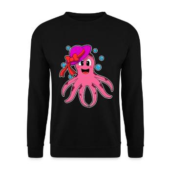 Krake Hut - Unisex Pullover - Schwarz - Vorne - Alina (178cm) & Michal (187cm)