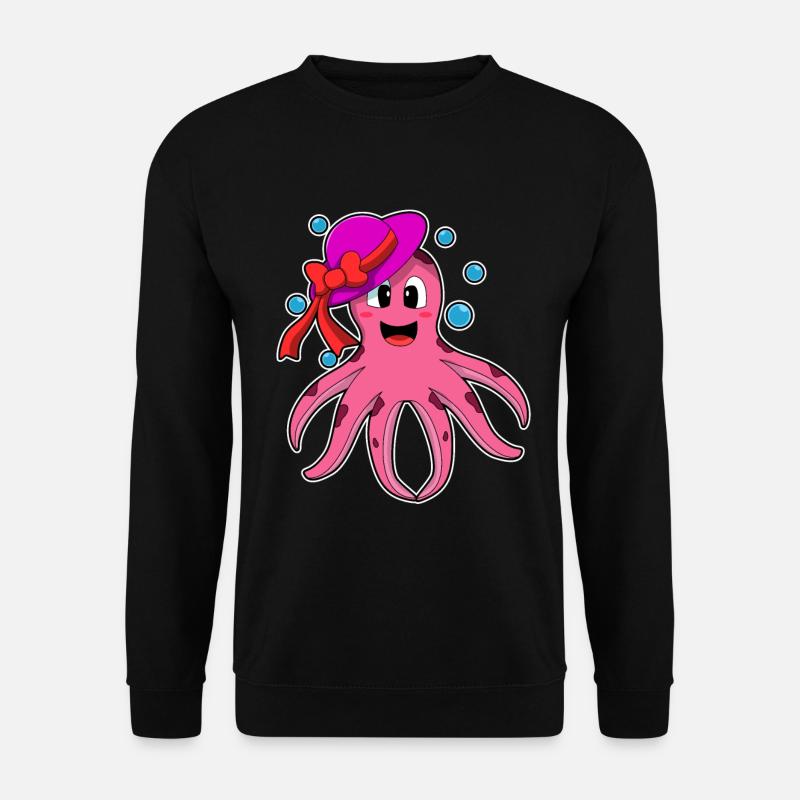 Pieuvre avec chapeau - Sweat-shirt Unisexe - noir