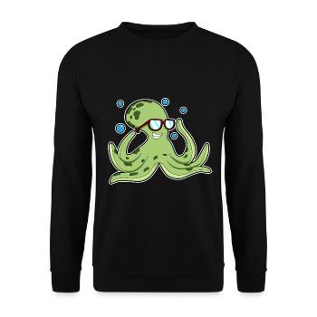 Krake Brille - Unisex Pullover - Schwarz - Vorne - Alina (178cm) & Michal (187cm)