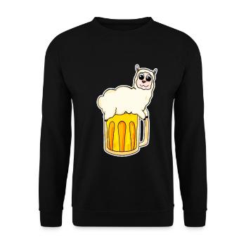 Alpaca and beer - Unisex Sweatshirt - black - Front - Alina (178cm) & Michal (187cm)