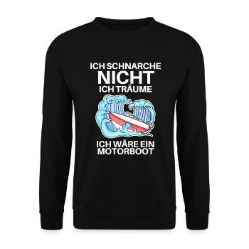 Motorboot Boote Boot - Unisex Pullover - Schwarz - Vorne - Alina (178cm) & Michal (187cm)