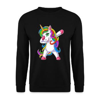 dabbing unicorn - Unisex Sweatshirt - black - Front - Alina (178cm) & Michal (187cm)