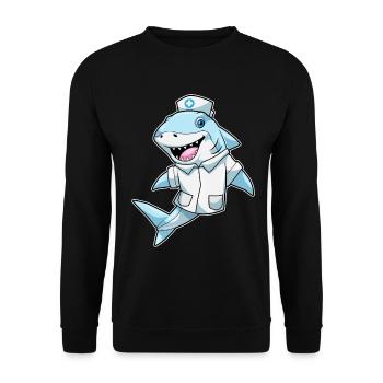 Hai Krankenschwester  - Unisex Pullover - Schwarz - Vorne - Alina (178cm) & Michal (187cm)