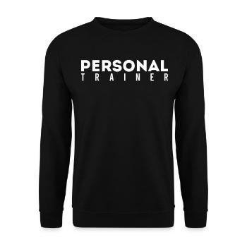 Personal Trainer Fitness Coach Outfit Cadeau - Sweat-shirt Unisexe - noir - Devant - Alina (178cm) & Michal (187cm)