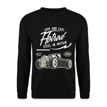 Hot Rod Hotrod Vehicle Vintage Retro - Unisex Sweatshirt - black - Front - Alina (178cm) & Michal (187cm)