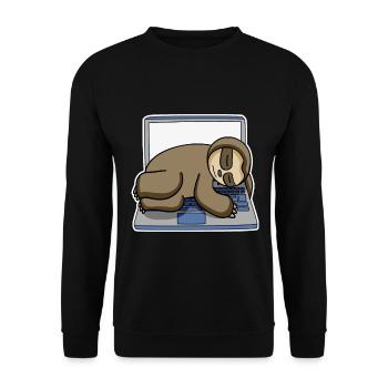 Paresseux bureau drôle Détente - Sweat-shirt Unisexe - noir - Devant - Alina (178cm) & Michal (187cm)