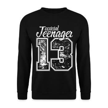 Officiellement adolescent 13 ans 13 anniversaire garçons - Sweat-shirt Unisexe - noir - Devant - Alina (178cm) & Michal (187cm)