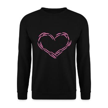 Herz Rosa - Unisex Pullover - Schwarz - Vorne - Alina (178cm) & Michal (187cm)