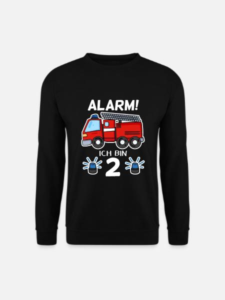 Feuerwehr 2 Jahre Geburtstag - 2 Jahre alt - Unisex Pullover - Schwarz