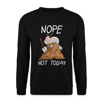 Lazy Mole I Nope Not Today Saying - Unisex Sweatshirt - black - Front - Alina (178cm) & Michal (187cm)