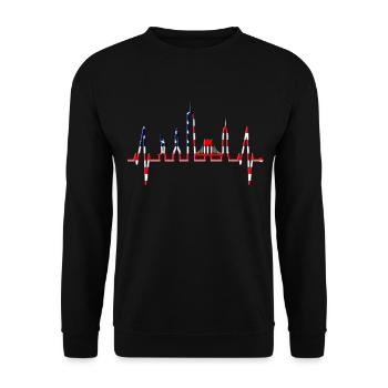 New York Skyline coeur coeur USA cadeau NY - Sweat-shirt Unisexe - noir - Devant - Alina (178cm) & Michal (187cm)