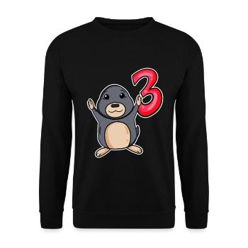 3 Years Kids Birthday Gift - Unisex Sweatshirt - black - Front - Alina (178cm) & Michal (187cm)