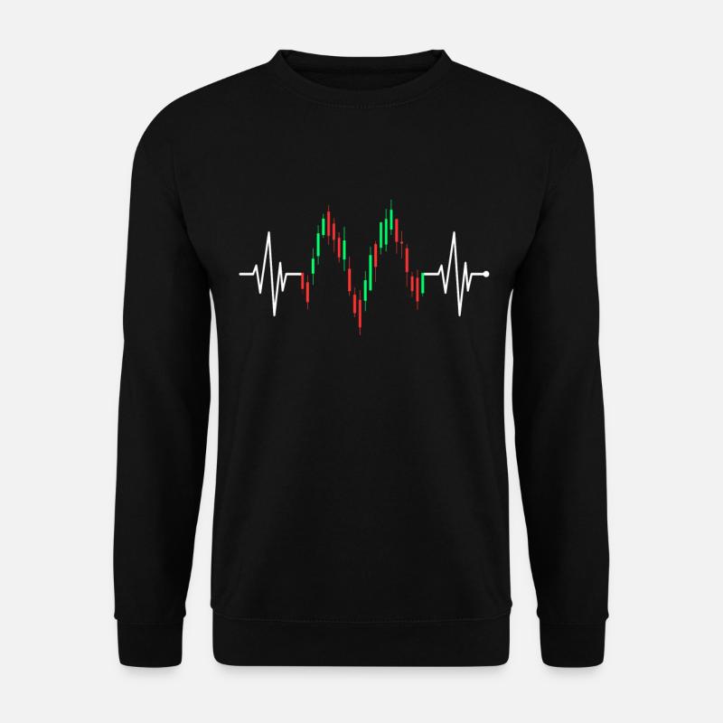 Trader Herzschlag Aktien EKG Börse Forex Trading - Unisex Pullover - Schwarz