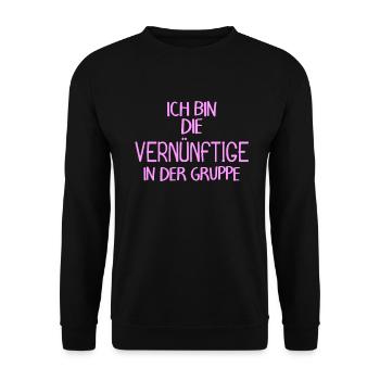 Lustiger Spruch Gruppe - Unisex Pullover - Schwarz - Vorne - Alina (178cm) & Michal (187cm)