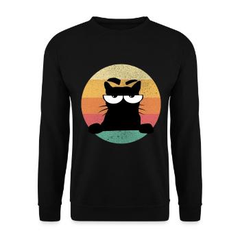Cat No Buck Cat - Unisex Sweatshirt - black - Front - Alina (178cm) & Michal (187cm)
