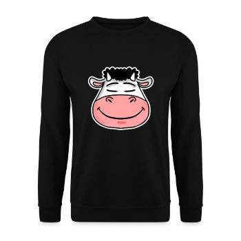 cow - Unisex Sweatshirt - black - Front - Alina (178cm) & Michal (187cm)