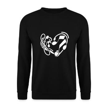 Musique Note de musique Amour - Sweat-shirt Unisexe - noir - Devant - Alina (178cm) & Michal (187cm)