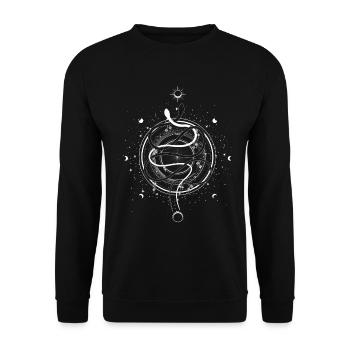 Snakes Moon Phases Occult Wiccan Goth Clothes - Unisex Sweatshirt - black - Front - Alina (178cm) & Michal (187cm)