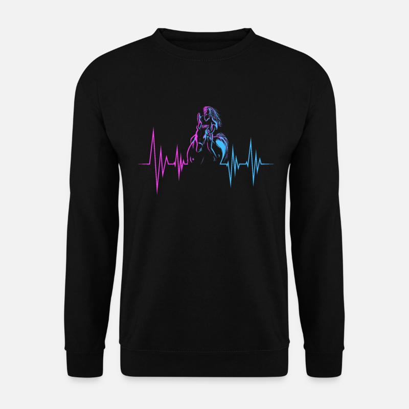 Chevaux battement de coeur cheval équitation cavalière - Sweat-shirt Unisexe - noir