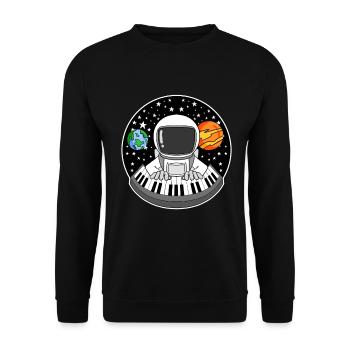 Astronaut plays piano - Unisex Sweatshirt - black - Front - Alina (178cm) & Michal (187cm)