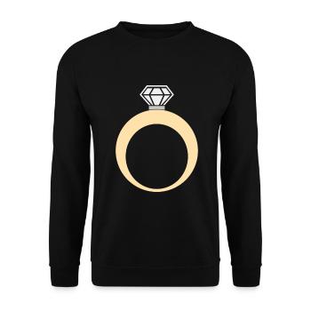 Anneau Alliance Bague de fiançailles - Sweat-shirt Unisexe - noir - Devant - Alina (178cm) & Michal (187cm)