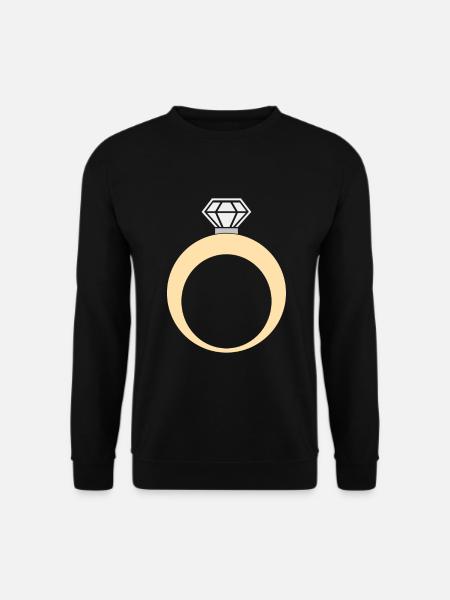 Ring wedding ring engagement ring - Unisex Sweatshirt - black