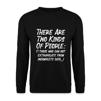 Unvollständige Daten Funny Science Nerd - Unisex Pullover - Schwarz - Vorne - Alina (178cm) & Michal (187cm)