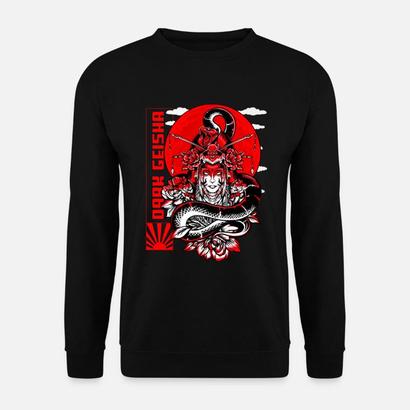 Dunkle Geisha japanische Kunstwerk - Unisex Pullover - Schwarz