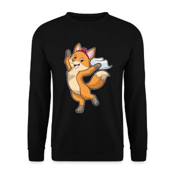 Fuchs Braut Schleier Hochzeit - Unisex Pullover - Schwarz - Vorne - Alina (178cm) & Michal (187cm)