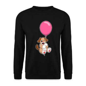 Hund Luftballon - Unisex Pullover - Schwarz - Vorne - Alina (178cm) & Michal (187cm)