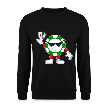 Poker Poker Chips Poker Cards - Unisex Sweatshirt - black - Front - Alina (178cm) & Michal (187cm)