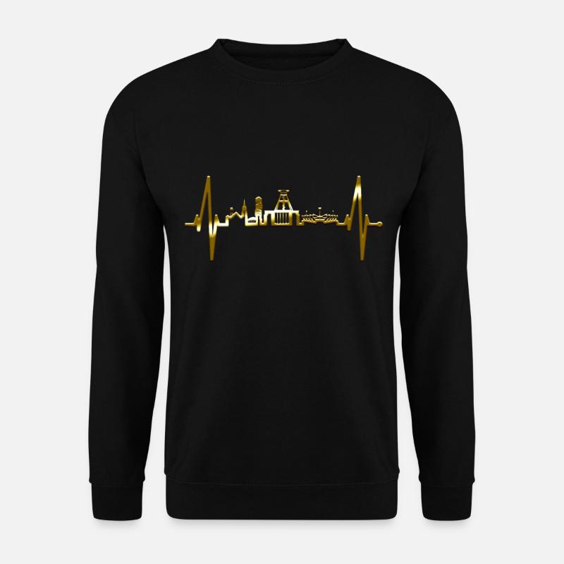 Bochum Herzschlag Bochumer Skyline Heimat Ruhrpott - Unisex Pullover - Schwarz