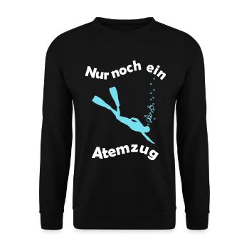 Nur noch ein Atemzug Apnoetaucher - Unisex Pullover - Schwarz - Vorne - Alina (178cm) & Michal (187cm)