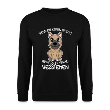Deutscher Schäferhund - Unisex Pullover - Schwarz - Vorne - Alina (178cm) & Michal (187cm)