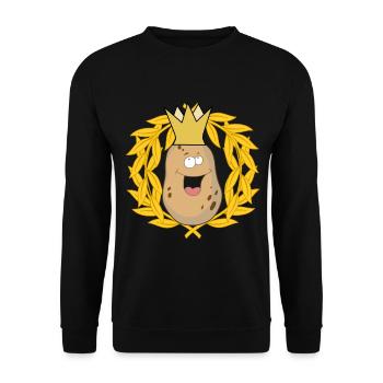 König Kartoffel Knollen Gemüse Lorbeerkranz - Unisex Pullover - Schwarz - Vorne - Alina (178cm) & Michal (187cm)