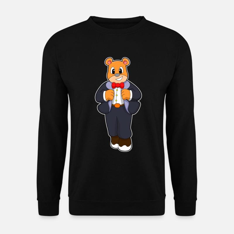 Bär als Bräutigam mit Anzug - Unisex Pullover - Schwarz