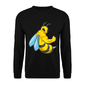 Bee Bodybuilder Bodybuilding Sport - Unisex Sweatshirt - black - Front - Alina (178cm) & Michal (187cm)