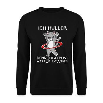 Hullern Katze - Unisex Pullover - Schwarz - Vorne - Alina (178cm) & Michal (187cm)