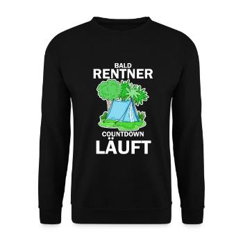 Bald Rentner Countdown läuft - Unisex Pullover - Schwarz - Vorne - Alina (178cm) & Michal (187cm)